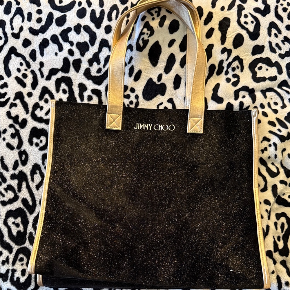 Jimmy Choo Black Tote with Gold Handles